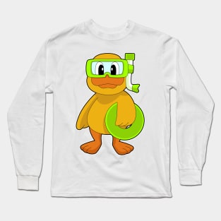 Duck Swimming Snorkel Long Sleeve T-Shirt